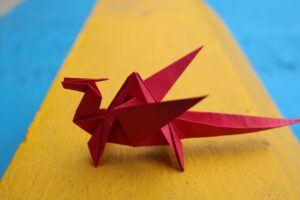 origami diorama dragon