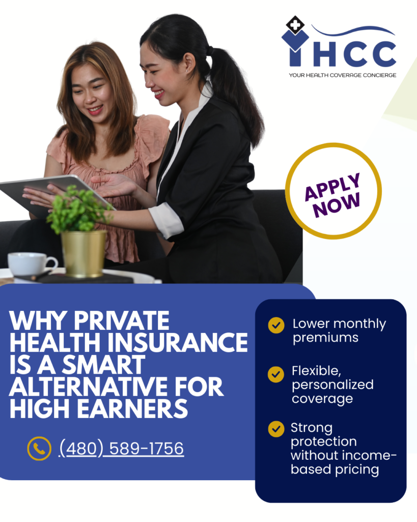 Woman inquiring about private health insurance