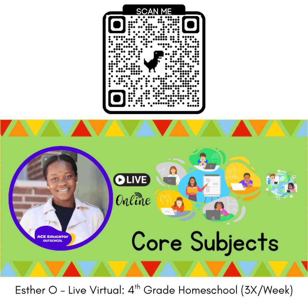 Online 4th grade student participating in a virtual class session, representing an accessible homeschool program.